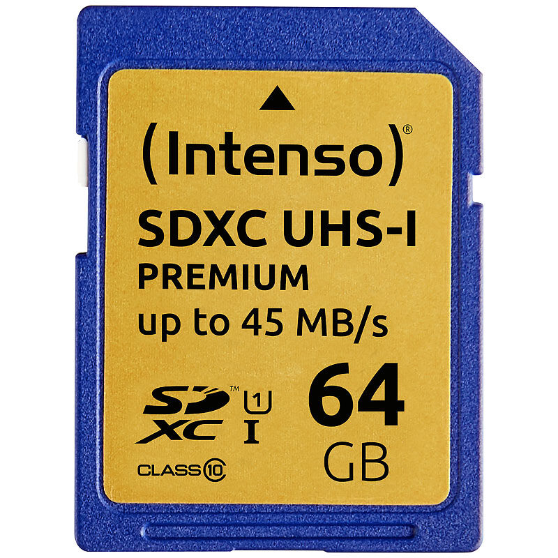 Intenso Premium SDXC-Speicherkarte 64 GB, UHS-I, Class 10 / U1