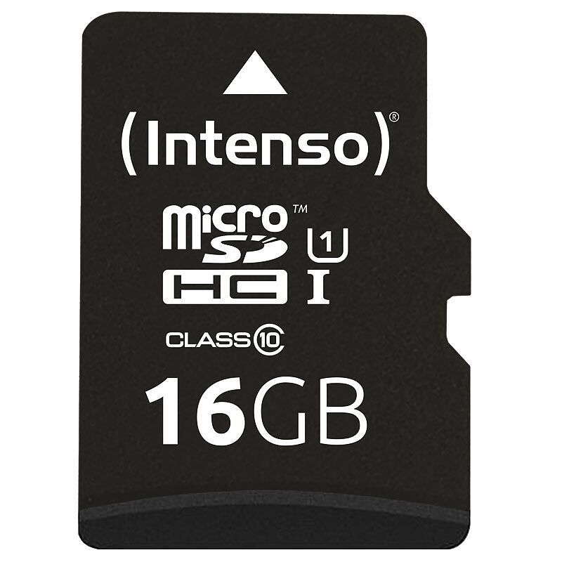 Intenso microSDHC-Speicherkarte UHS-I Premium 16 GB, bis 45MB/s, Class 10/U1