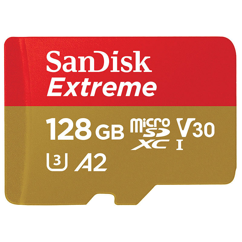 SanDisk Extreme microSDXC-Speicherkarte 128 GB, Class 3 (U3)/V30  A2, 160 MB/s