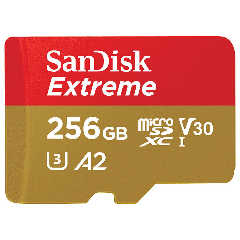 SanDisk Extreme microSDXC-Speicherkarte 256 GB, Class 3 (U3)/V30  A2, 160 MB/s
