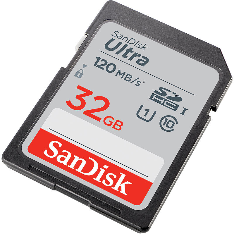 SanDisk Ultra SDHC-Speicherkarte, 32 GB, 120 MB/s, Class 10, U1