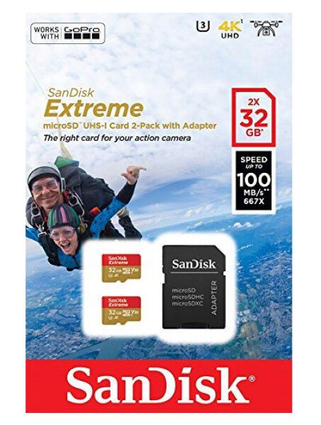 SanDisk microSDHC Card ActionSC UHS-I U3 - 32GB - 2er Pack