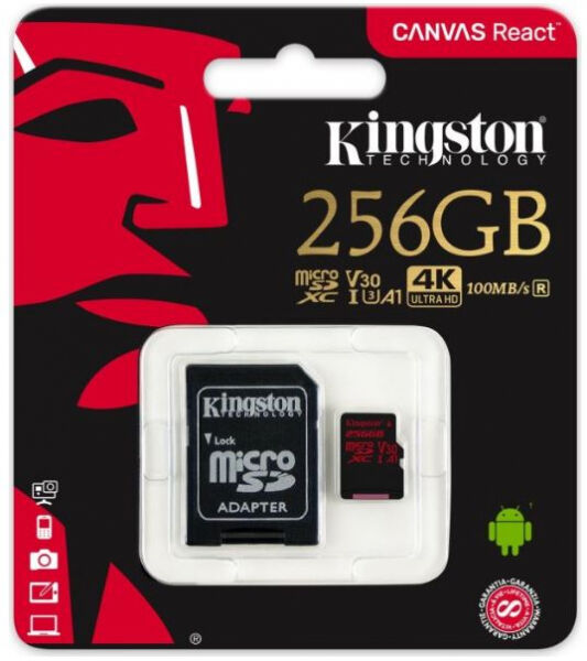 Kingston Canvas microSDXC UHS-I (U3) A1 Class10 - 256GB