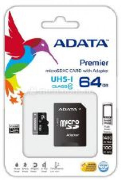 A-Data microSDXC Card UHS-I U1 Class 10 Premier-Serie - 64GB