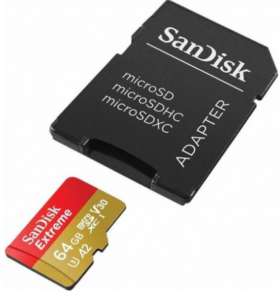 SanDisk microSDXC Card Extreme UHS-I U3 / A2 / Class 10 - 64GB