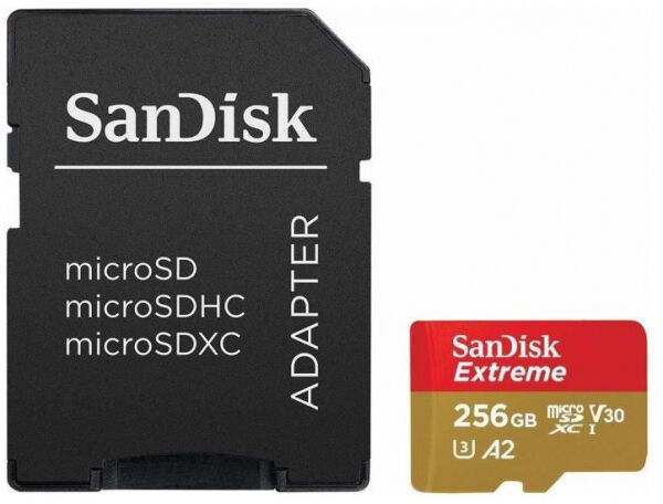 SanDisk microSDXC Card Extreme UHS-I U3 / A2 / Class 10 - 256GB
