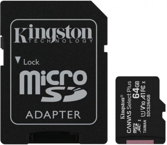 Kingston microSDXC-Card Canvas Select Plus Class10 / UHS-I U1 / A1 - 64GB