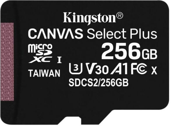 Kingston microSDXC-Card Canvas Select Plus Class10 / UHS-I U3 / V30 / A1 - 256GB