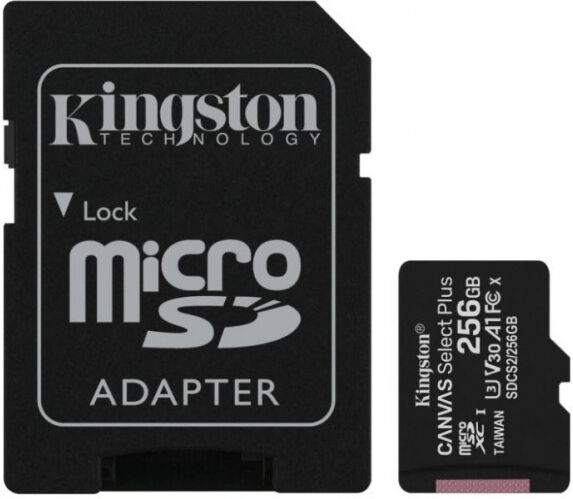 Kingston microSDXC-Card Canvas Select Plus Class10 / UHS-I U3 / V30 / A1 - 256GB