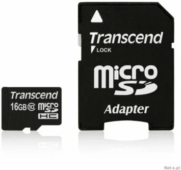 Transcend Mémoire TRANSCEND 16Go microSDHC + adapt