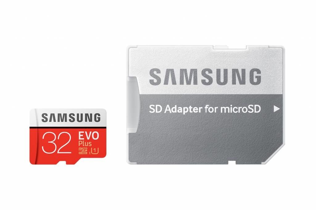 Samsung Carte mémoire EVO Plus microSDHC 32 Go de classe 10 + adaptateur