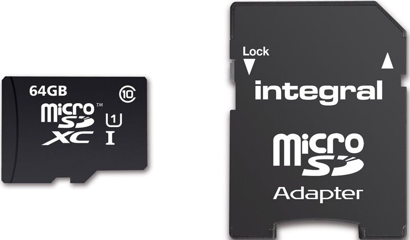 INTEGRAL Carte Micro SDXC Ultima Pro 64GB (90MB/s) (Class 10) + Adapt