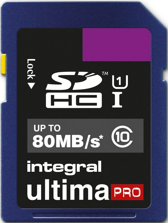 INTEGRAL Carte SDHC Ultima Pro 16GB (80MB/s) (Class 10)