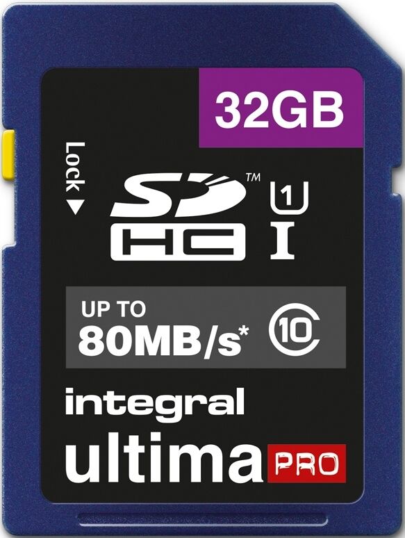 INTEGRAL Carte SDHC Ultima Pro 32GB (80MB/s) (Class 10)