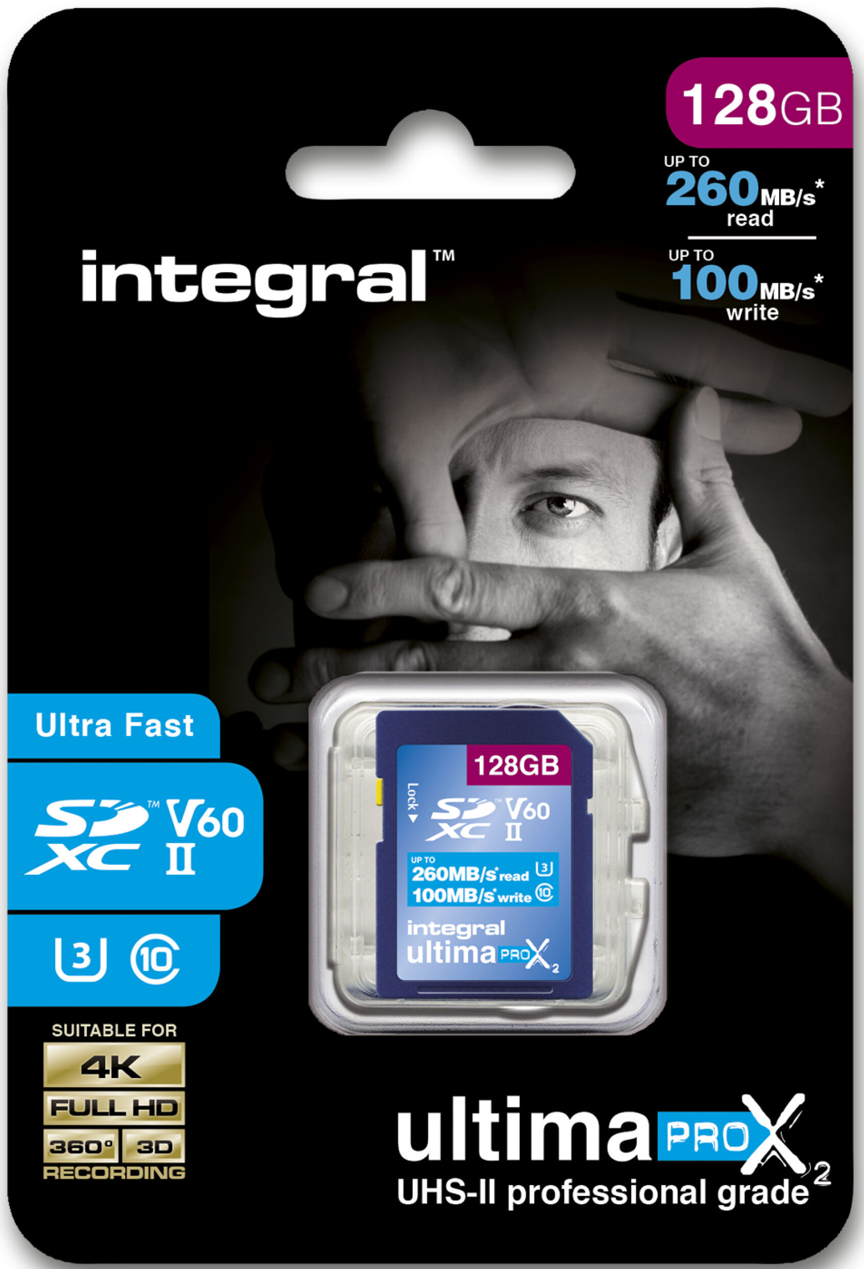 INTEGRAL Carte SDXC Ultima X2 128Gb V60 (260/100MB/s)