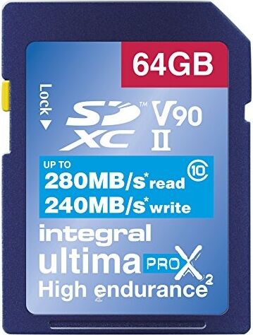 INTEGRAL Carte SDXC Ultima ProX 64GB V90 (280/240MB/s) (Class 10)