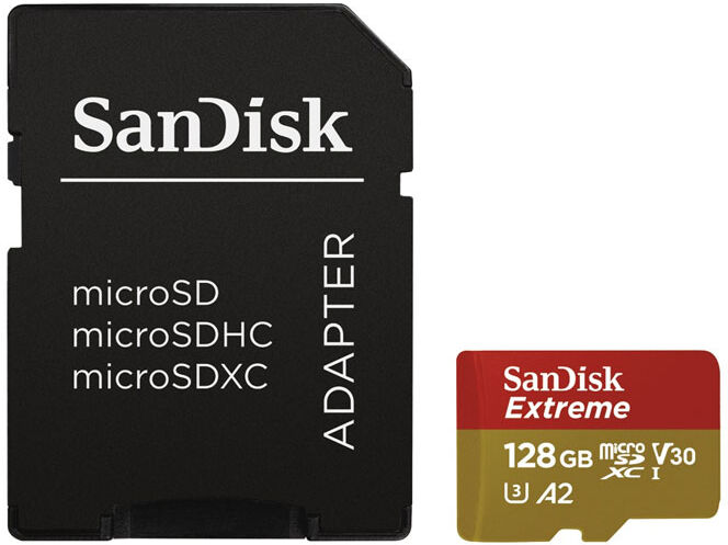 SanDisk Carte Micro SDXC Extreme 128GB V30 A2 (160MB/s)+ Adapt