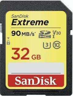 SanDisk Carte SDHC Extreme 32GB V30 UHS-1 (90MB/s) (Class 10)