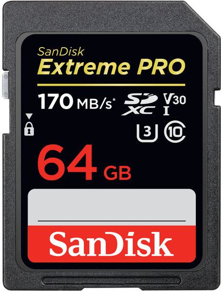 SanDisk Carte SDXC Extreme Pro 64GB V30 UHS-1 (170MB/s) (Class 10)