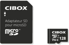 Cibox Carte Micro-SDHC avec adaptateur - 128 Go