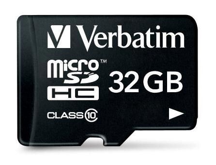 Verbatim Micro SDHC Card 32GB Class 10 w/adaptor