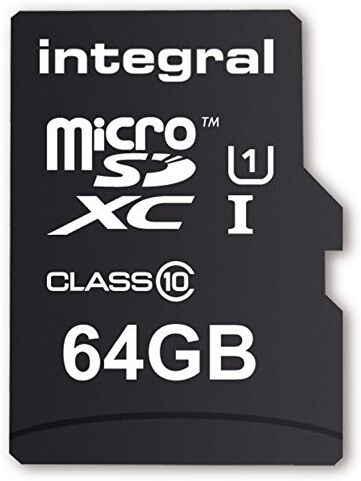 5055288421882 Integral UltimaPro MicroSDHC Klass 10 minneskort upp till 40 MB/s, U1-betyg – svart 64 GB Svart