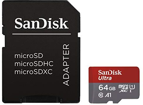 SDSQUAR-064G-GN6IA SanDisk  64 GB microSDXC Minneskort med SD Adapter, Upp till 100 MB/s, Svart