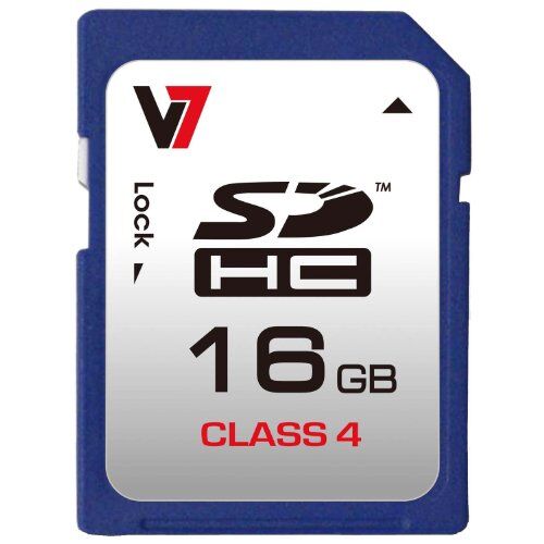 J152271 V7 VAMSDH16GCL10R-2E Micro-SDHC-minneskort + SD-adapter SDHC klass 4 16GB flerfärgad