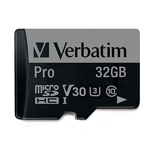 47041 Verbatim Pro U3 mikro sDHC-kort 32 GB, vatten- och stötsäker, lämplig för 4K-videoinspelning, svart