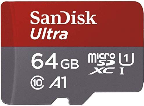 SDSQUAR-064G-GN6MA SanDisk  MicroSDHC Minneskort + SD-Adapter, 64 GB, Grå