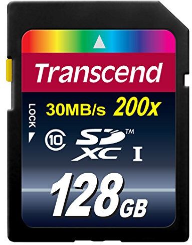 TS128GSDXC10 Transcend 128 GB SDXC/SDHC Class 10 (Premium) minneskort