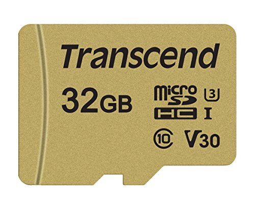TS32GUSD500S Transcend Ultra-Highspeed 32 GB micro SDXC/SDHC minneskort (för actionkameror/dashcams och dröner) / 4K, U3, V30, UHS-I –