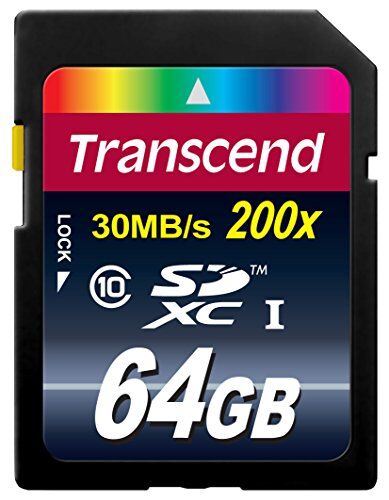 TS64GSDXC10 Transcend extreme-Speed SDHC Class 10 minneskort (läsning upp till 30 MB/s)