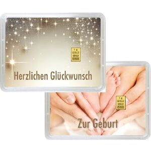 1 g Gold Geschenkkarte Herzlichen Glckwunsch zur Geburt