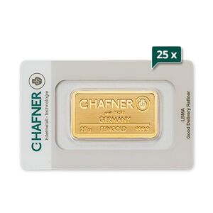 25 x 20 g Goldbarren C. Hafner