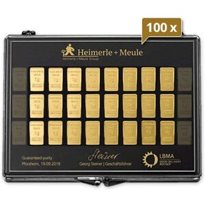 100 x 30 x 1 g Gold UnityBar Collection Heimerle und Meule