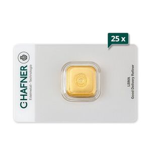 25 x 50 g Goldbarren C.Hafner gegossen