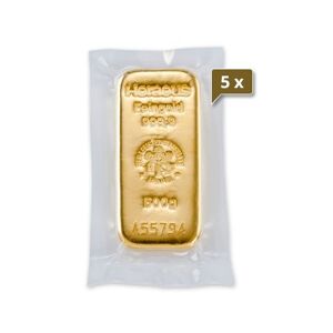 5 x 1 kg Goldbarren Heraeus