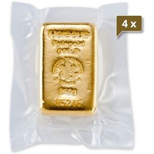 4 x 250 g Goldbarren Heraeus