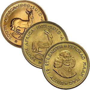 3,66 g Gold 1 Rand Sdafrika diverse Jahrgnge