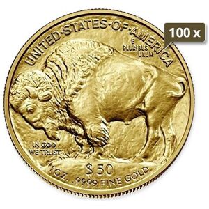 100 x 1 Unze Gold American Buffalo 2024