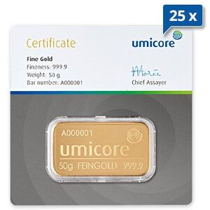 25 x 50 g Goldbarren Umicore