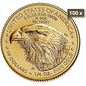 100 x 1/4 Unze Gold American Eagle 2024