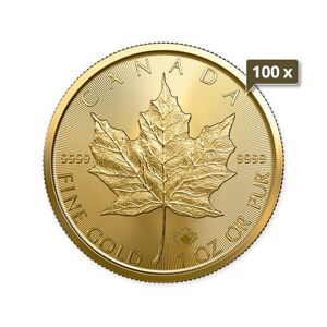 100 x 1 Unze Gold Maple Leaf 2024