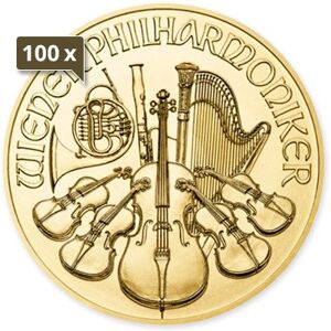 100 x 1 Unze Gold Wiener Philharmoniker 2024