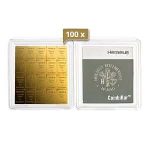 100 x 20 x 1 g CombiBar Goldtafel Heraeus
