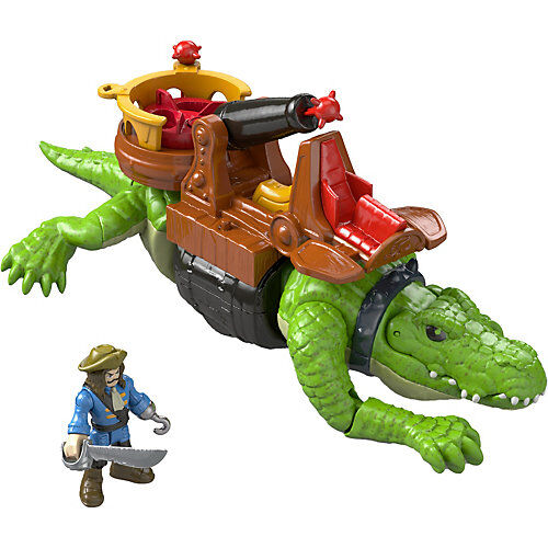 Mattel Imaginext Piraten - Laufendes Krokodil & Käpt'n Hook - Actionfigur