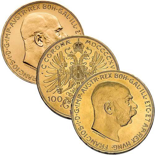 30,49 g Gold sterreich 100 Kronen diverse Jahrgnge