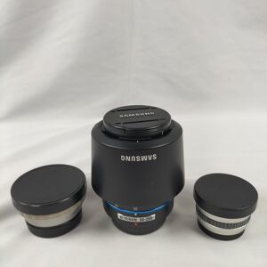 Lot d'un objectif SAMSUNG "50-200 D-Xénon", d'une lentille PANASONIC et d'une lentille KENKO