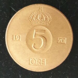 MONNAIE, SUÈDE, GUSTAF VI 2 Öre - 1970 - SPL - Bronze Fauve - Publicité